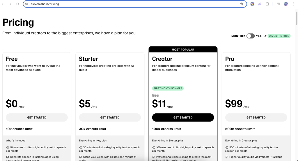 ElevenLabs-Pricing-Plans