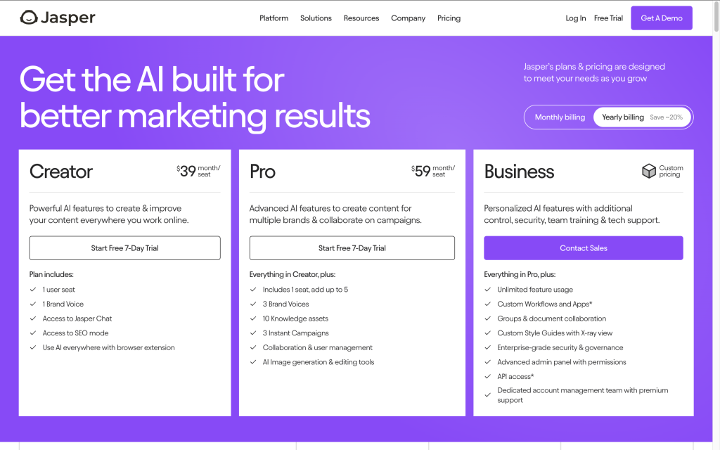 Jasper-ai-Pricing-Plans